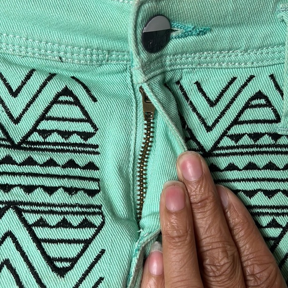 Roxy Denim Womens Cut Off Style Short Shorts Teal SIZE 1/30 - Picture 2 of 7